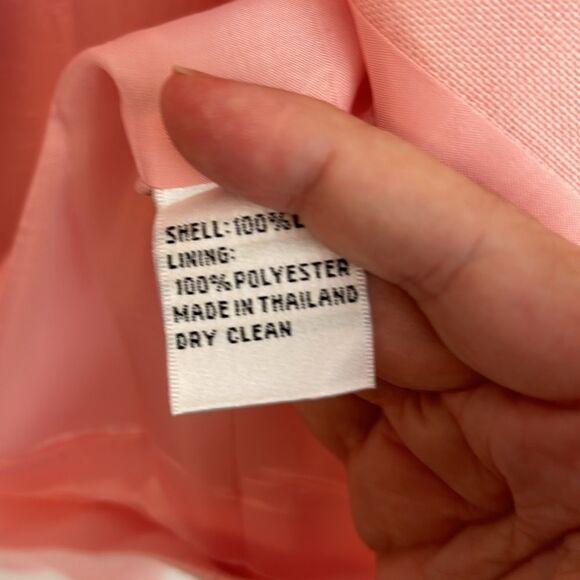 Vintage Talbots 100% Irish linen lightweight cardigan jacket coat pink size 6 - Picture 6 of 9